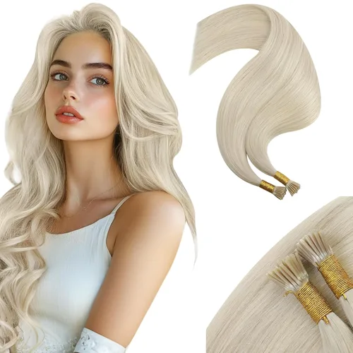 Vista 21 de Moresoo Micro Link - Extensiones de cabello humano de color rubio oscuro y rubio ceniza, extensiones de cabello humano real para boda, 2.01 oz