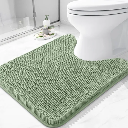 Vista 8 de Arotive Alfombras de baño de felpilla extrasuaves y absorbentes, de 24 x 16 pulgadas, lavables a máquina, parte trasera de goma antideslizante