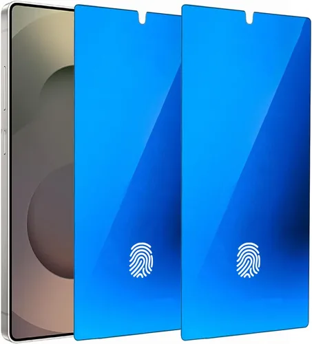 Vista 10 de Paquete de 2 vidrios templados de privacidad anti-azul para Samsung Galaxy S23 / Galaxy S22 Espejo Protector de pantalla anti-espía Película