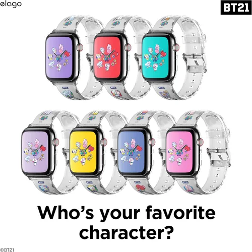 Vista 6 de elago Correa BT21 compatible con Apple Watch Series ULTRA/SE/9/8/7/6/SE/5/4/3/2/1 [producto oficial]