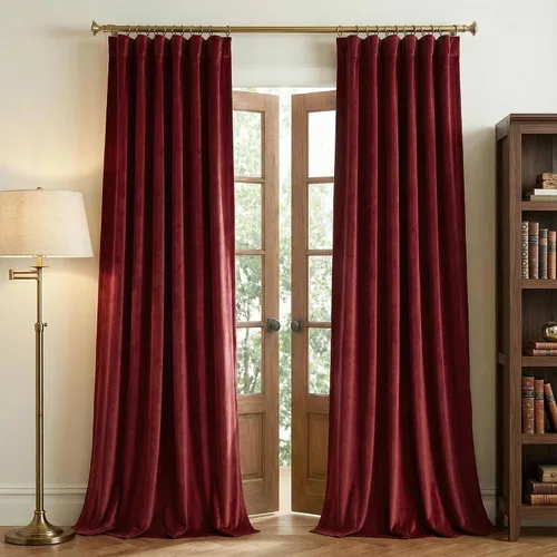 Vista 16 de StangH Cortinas opacas de terciopelo marrón para sala de estar, 52 pulgadas