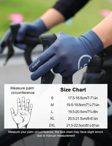 Vista 6 de INBIKE Guantes de ciclismo para hombre y mujer, forro polar fino, para pantalla táctil, guantes de bicicleta acolchados para correr, conducir