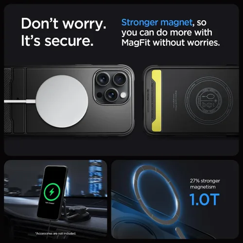 Vista 6 de Spigen - Rugged Armor MagFit - Funda diseñada para el iPhone 15 Pro (2023) [Protección de grado militar] Compatible con MagSafe - Negro mate