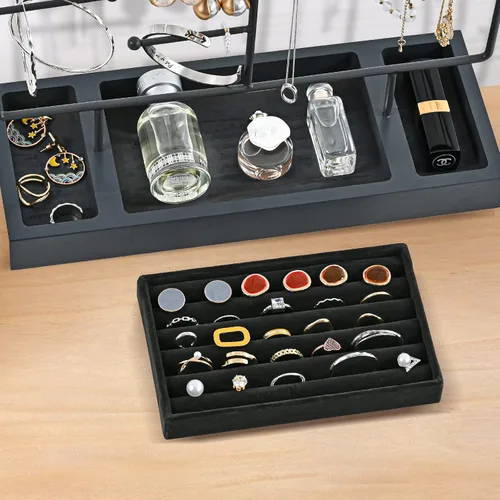 Vista 2 de ProCase Organizador de joyas, organizador de aretes, regalo del día de la madre, organizador de aretes de 6 niveles, estante para collares de árbol