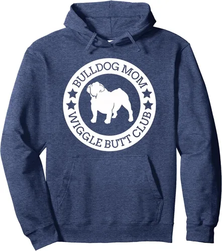 Vista 5 de Bulldog Inglés Mom Wiggle Butt Club Camiseta para mujer Sudadera con capucha Gris asfalto