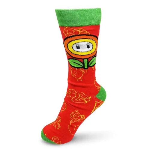 Vista 2 de Controller Gear Super Mario Evergreen - 3 Pack - Authentic & Official Nintendo Super Mario Merchandise Crew Socks - Not Machine Specific