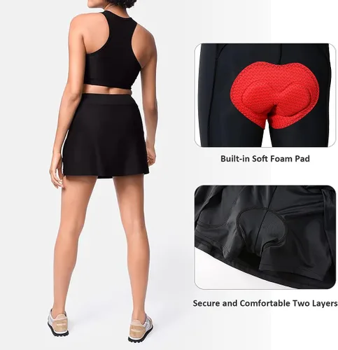 Vista 4 de CATENA Pantalones cortos de bicicleta para mujer con acolchado 3D, para bicicleta de carretera, multicolor