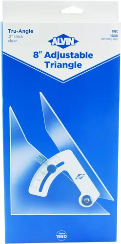 Vista 2 de ALVIN Triángulo ajustable de 8 pulgadas, modelo 108CB hecho de acrílico de alto impacto, con tornillo de aluminio y borde de entintado, incluye