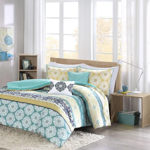 Vista 11 de [Usado] Intelligent Design - Juego de cama moderno para todas las estaciones con funda a juego y cojines decorativos
