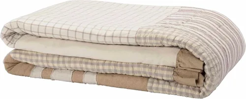 Vista 4 de VHC Brands Grace Quilt, Queen, 90 x 90 pulgadas, color crema
