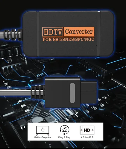 Vista 3 de YEHUIM Convertidor HDMI con cable HDMI para N64GamecubeSNES
