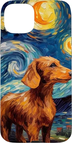 Vista 9 de Carcasa para iPhone 16 Dachshund Dog Starry Night Van Gogh Dachshund