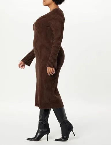 Vista 7 de The Drop Vestido tipo suéter acanalado con mangas acampanadas Fernanda para mujer