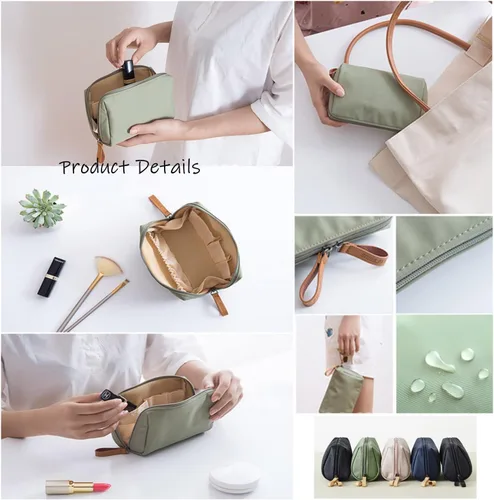 Vista 5 de Bolsa de maquillaje de viaje para mujer, mini bolsa de maquillaje de viaje impermeable, bolsa de embrague, bolsa multifuncional de gran capacidad