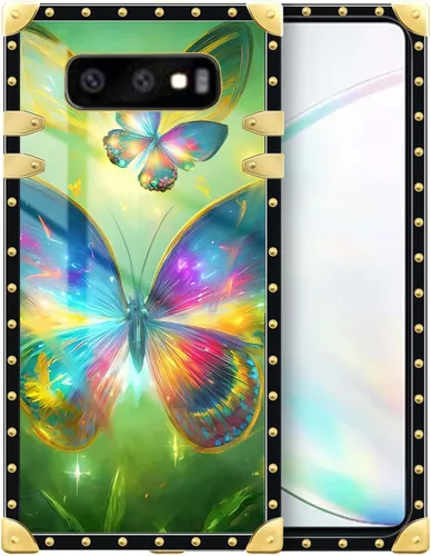 Vista 202 de Funda compatible con Samsung Galaxy S10 4G, TPU suave de lujo y parte trasera de policarbonato duro para niñas y mujeres, funda protectora a prueba