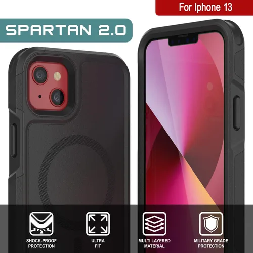 Vista 7 de PunkCase Funda [Serie Spartan 2.0] Funda transparente resistente con protector de pantalla de vidrio templado Protección de cuerpo completo ultra