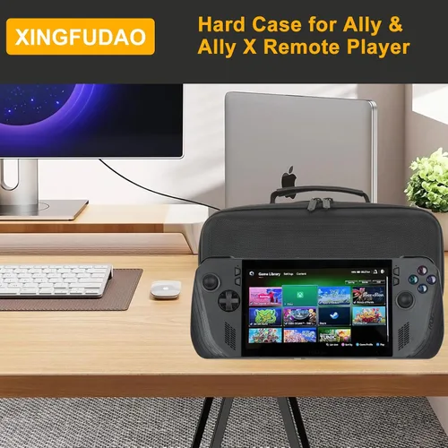 Vista 6 de XINGFUDAO Console EVA Case compatible with ASUS ROG Ally X 2024 ROG Ally 7" 120Hz Gaming Handheld, ROG Ally Game Console Organizer with Large