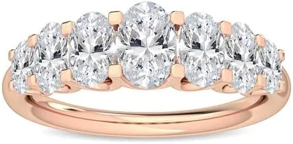 Vista 6 de CUSTOMIZE JEWELS 2.10 ctw Oval Shape White Lab Grown Diamond In 14K Gold Side Stone Engagement Ring,F-GVS1-VS2