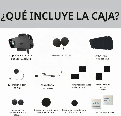 Vista 2 de scala rider SRAK0033 Packtalk/Smartpack. Kit de audio y micrófono. 1 paquete.