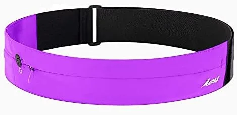Vista 4 de Athlé - Cinturón para correr para ejercicio y viajes, dos bolsillos elásticos para la mayoría de teléfonos, billetera, tarjetas y más, clip