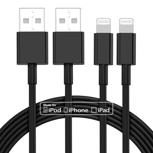 Vista 12 de Gyusity Paquete de 3 cables Lightning a USB de 1 pie con certificación MFi de Apple, cables de carga rápida de 1 pie para iPhone Blanco