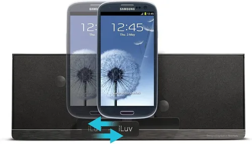 Vista 3 de iLuv iMM377BLK MobiAir - Base de altavoz estéreo Bluetooth para teléfonos inteligentes con carga micro USB, color negro