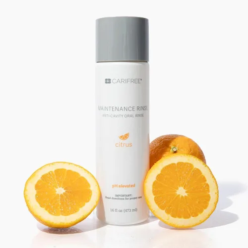 Vista 2 de CariFree Enjuague de mantenimiento, sabor cítrico, enjuague bucal con flúor anticaries recomendado por dentistas, previene la caries oral, refresca