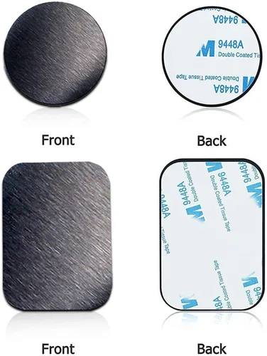 Vista 2 de ACKLLR 16 piezas de placa de metal para teléfono con adhesivo para montaje magnético sin cuna, teléfono celular, GPS y soporte para tableta, 8