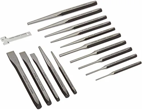 Vista 3 de K Tool International JUEGO DE PUNCHES Y CHISEL 15 PC. EN BANDEJA DE PLÁSTICO