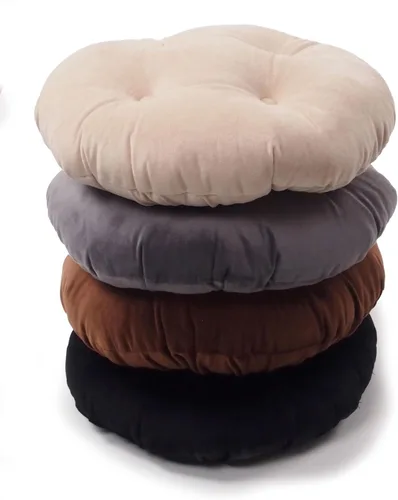 Vista 4 de Augld Cojín para taburete de bar, de terciopelo suave, acolchado, redondo, 12 pulgadas, terciopelo beige