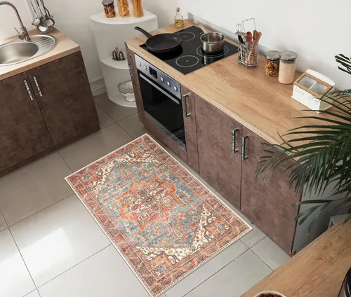 Vista 89 de Keen Home Design - Tapete lavable a máquina con respaldo antideslizante, para entrada, cocina, baño, lavandería, vintage de pelo orto y duradero