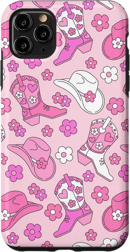 Vista 13 de iPhone 16 Pink Cowgirl Aesthetic Cowboy Boots Cowboy Hat Western Cute Case