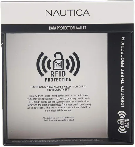 Vista 6 de Nautica - Cartera de piel sintética para hombre con protección de datos RFID