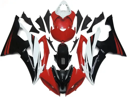 Vista 10 de Brillante rojo negro motocicleta carenados completos para Yamaha YZF-600 R6 R6S '06-09 2003 2004 YZF-R6 03 04 molde de inyección ABS cuerpo cuerpo