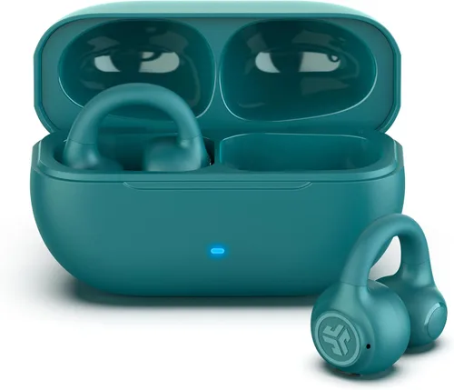 Vista 9 de JLab, Flex, auriculares de oreja abierta, auriculares Bluetooth inalámbricos con clip, auriculares de oreja abierta, blanco nube