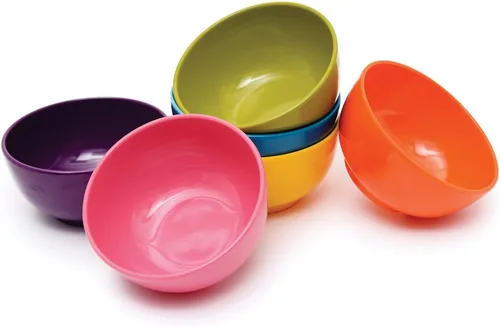 Vista 3 de French Bull Mini cuencos de melamina para aperitivos, guarniciones, postres, salsas de inmersión o helado surtido de melamina, cucharada, cuchara