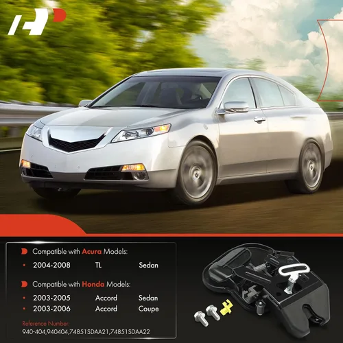 Vista 2 de A-Premium Actuador de bloqueo de la tapa del pestillo del maletero del portón trasero compatible con vehículos Acura y Honda - TL 2004-2008, Accord