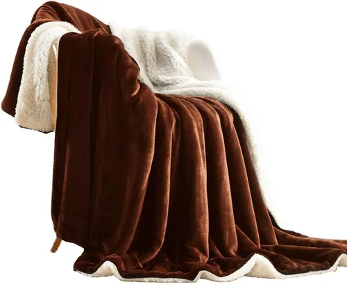 Vista 75 de NANPIPER - Manta de forro polar Sherpa, suave y esponjosa, mantas individuales para sofá, color negro, de 60x80 pulgadas