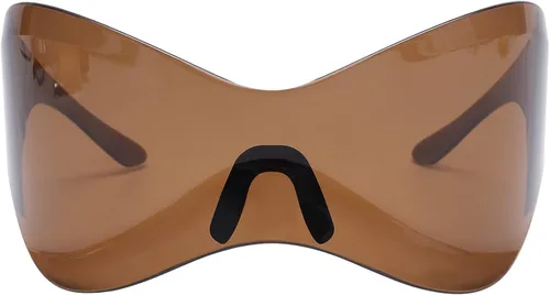 Vista 2 de Gizzutech Y2K - Lentes de sol para hombres y mujeres, gafas de sol futuristas envolventes, gafas de sol de gran tamaño con escudo alienígena