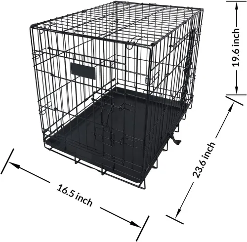 Vista 4 de BalanceFrom Elevon - Jaula plegable para perros de doble puerta con pista a prueba de fugas, 24 pulgadas