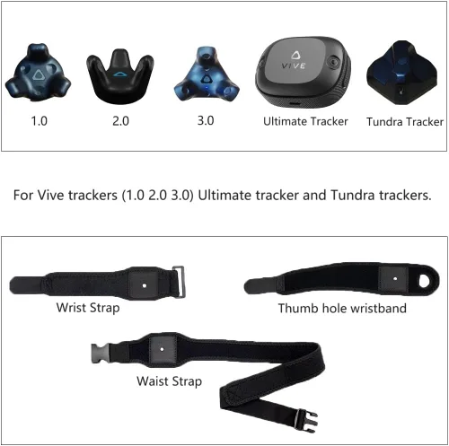 Vista 2 de HTC Vive Full Body Tracker Strap, Tracker Fixed Strap, Waist Belt, Hand and Foot Strap, 1 for Virtual Reality, 2 Hand Bowl Straps,2 Palm Strap