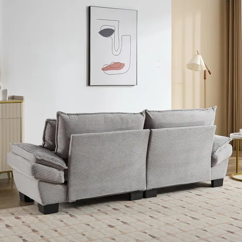 Vista 5 de Sofá biplaza extragrande de 84 pulgadas, asiento profundo de pana, sofá biplaza con almohadas, moderno y tapizado, cómodos sofás para sala de estar