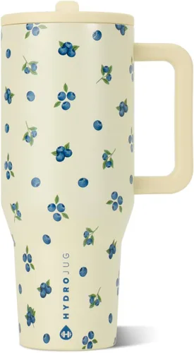Vista 18 de HydroJug Traveler - Botella de agua de 40 onzas con asa y pajita abatible - Cabe en portavasos, vaso resistente a fugas - Reutilizable, aislado