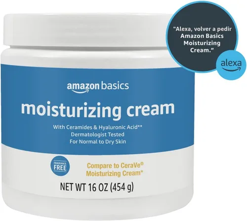 Vista 6 de Crema hidratante Amazon Basics para la cara, piel seca, hidratante, 16 onzas, paquete de 1