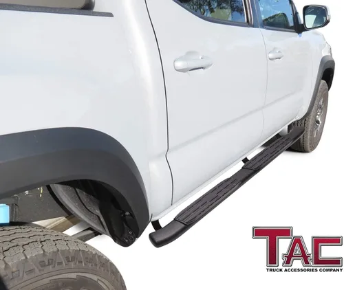Vista 2 de TAC - Escalones laterales ovalados PNC de 4.25 pulgadas para Toyota Tacoma 2005-2023, camionetas de doble cabina para Toyota Tacoma 2005-2023