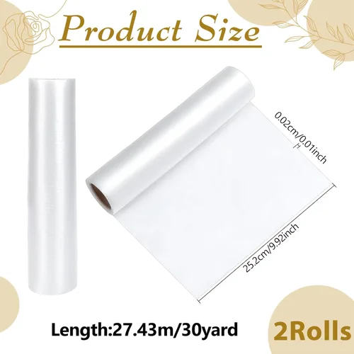 Vista 2 de INTERWARM 2 rollos de bordado soluble en agua, 10 pulgadas x 30 yardas/estabilizador de lavado en rollo para estabilizador de bordado a máquina