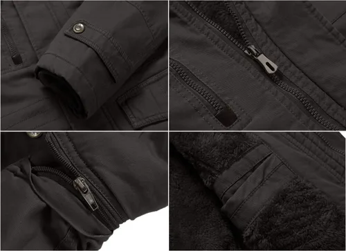 Vista 7 de CRYSULLY - Abrigo de invierno con capucha extraíble para hombre