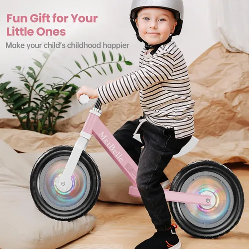 Vista 7 de MetBelle Toddler Balance Bike 1-3 Year Old,12" No Pedal Kids Indoor Outdoor Toy Bike 2-5 Years Old with Tool-Free Adjustments Seat, Lightweight
