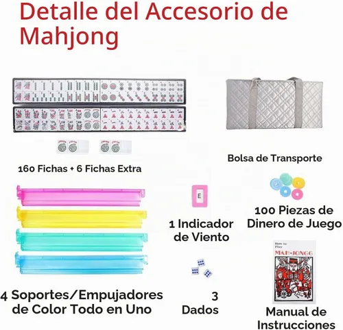 Vista 7 de C&H Solutions American Mah Jongg - Juego completo, 166 azulejos con estante combinado todo en uno con bolsa de poliuretano plateada