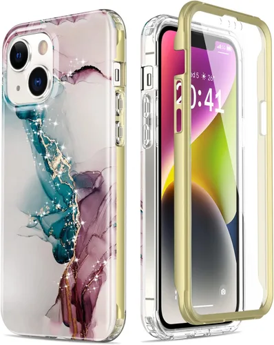 Vista 9 de Esdot Funda para iPhone 14 con Protector de Pantalla Integrado, Funda Resistente de Grado Militar con Diseños de Moda para Mujeres y Niñas, Funda